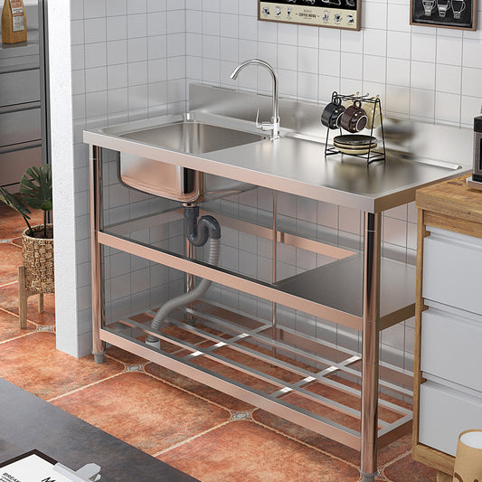 Durable Stainless Steel Sink with Side Drainer