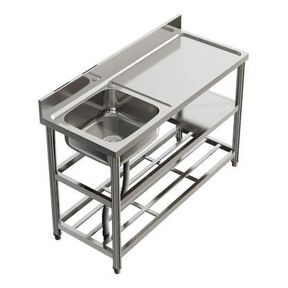 Durable Stainless Steel Sink with Side Drainer