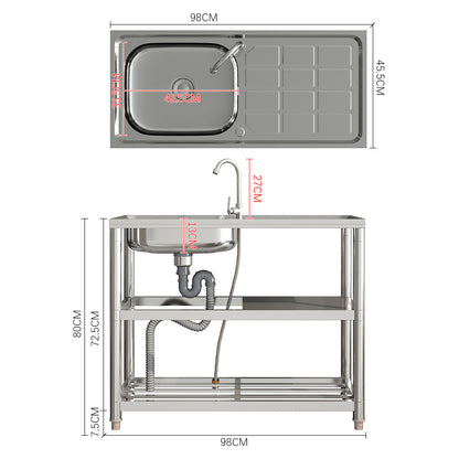 Stainless Steel One Compartment Sink