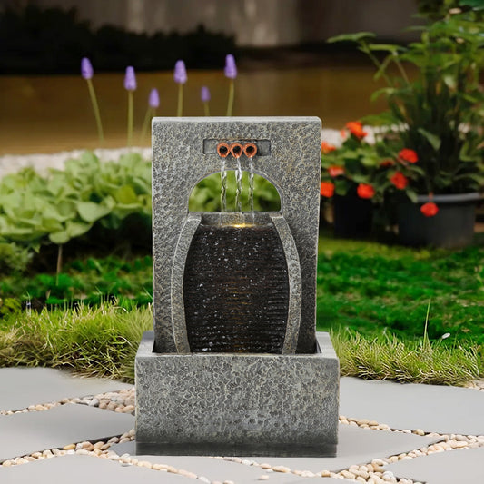 43CM Height Garden Cascading Water Fountain with LED Light
