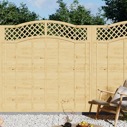 6x6ft Lattice Top Wooden Garden Fence Panel