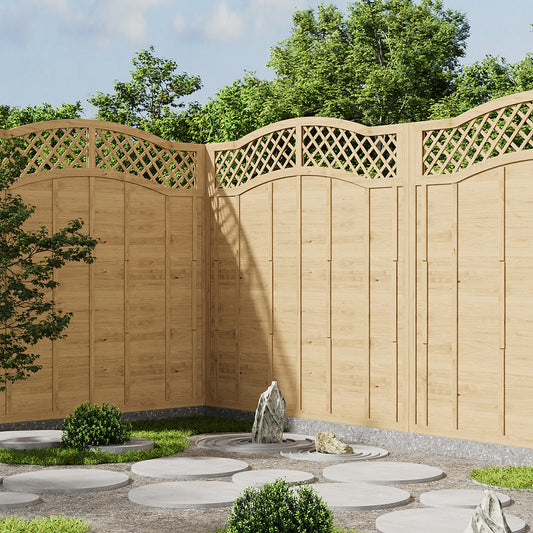6x6ft Lattice Top Wooden Garden Fence Panel