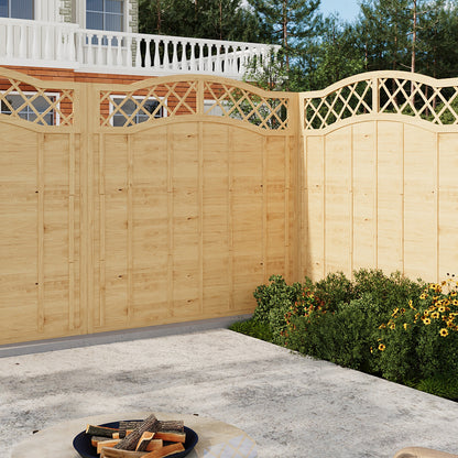 6x6ft Lattice Top Wooden Garden Fence Panel