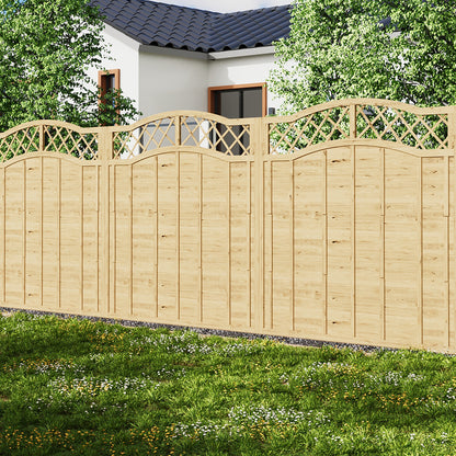 6x6ft Lattice Top Wooden Garden Fence Panel