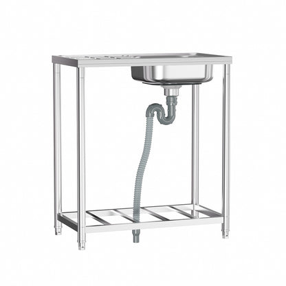 Industrial Stainless Steel Wash Sink with Drainboard