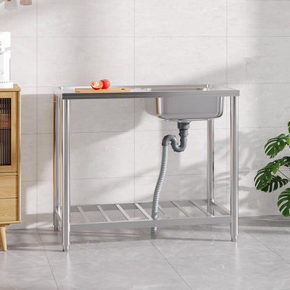 201 Stainless Steel Commercial Sink with Drainboard