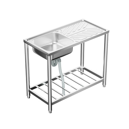 201 Stainless Steel Commercial Sink with Drainboard