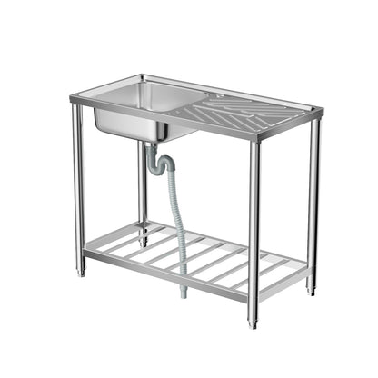 201 Stainless Steel Commercial Sink with Drainboard