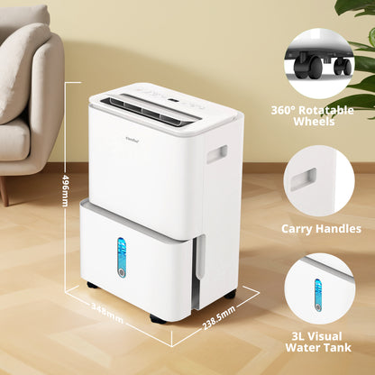 COMFEE' Easy Dry 20L/DAY Dehumidifier for Home with 3L Water Tank