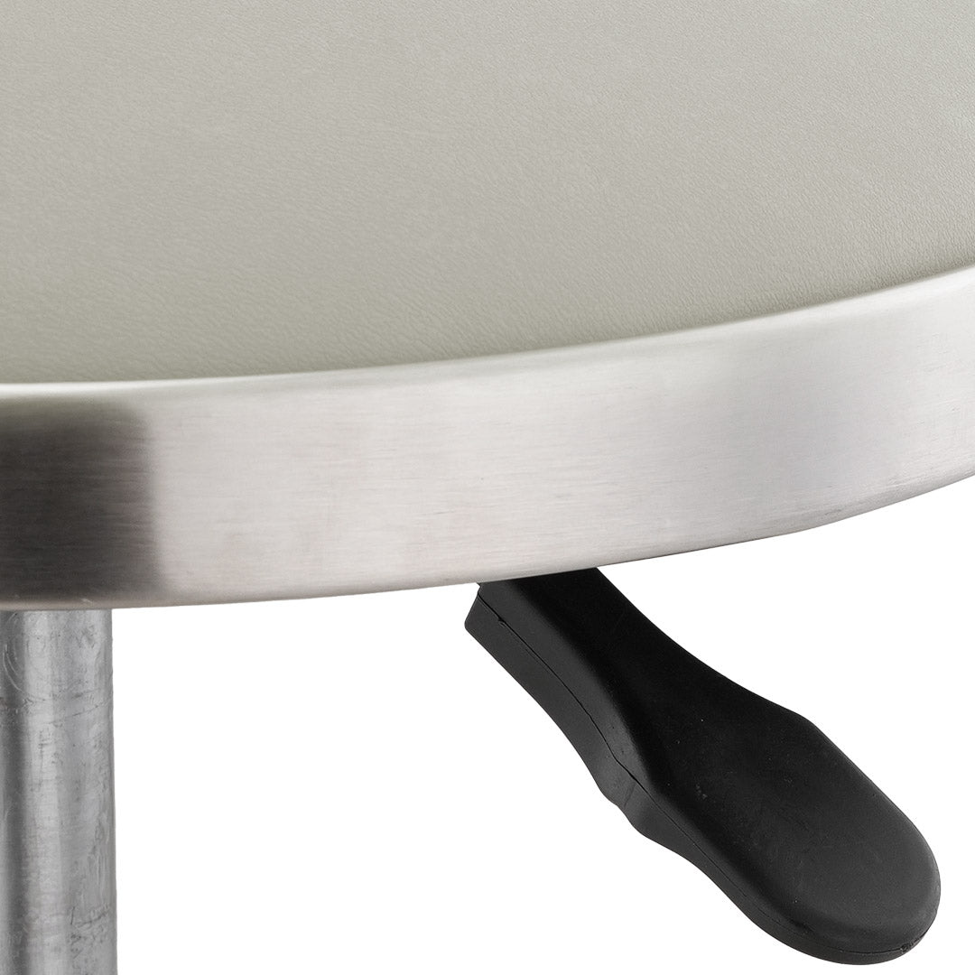 Height-Adjustable PU Leather Round Salon Rolling Stool