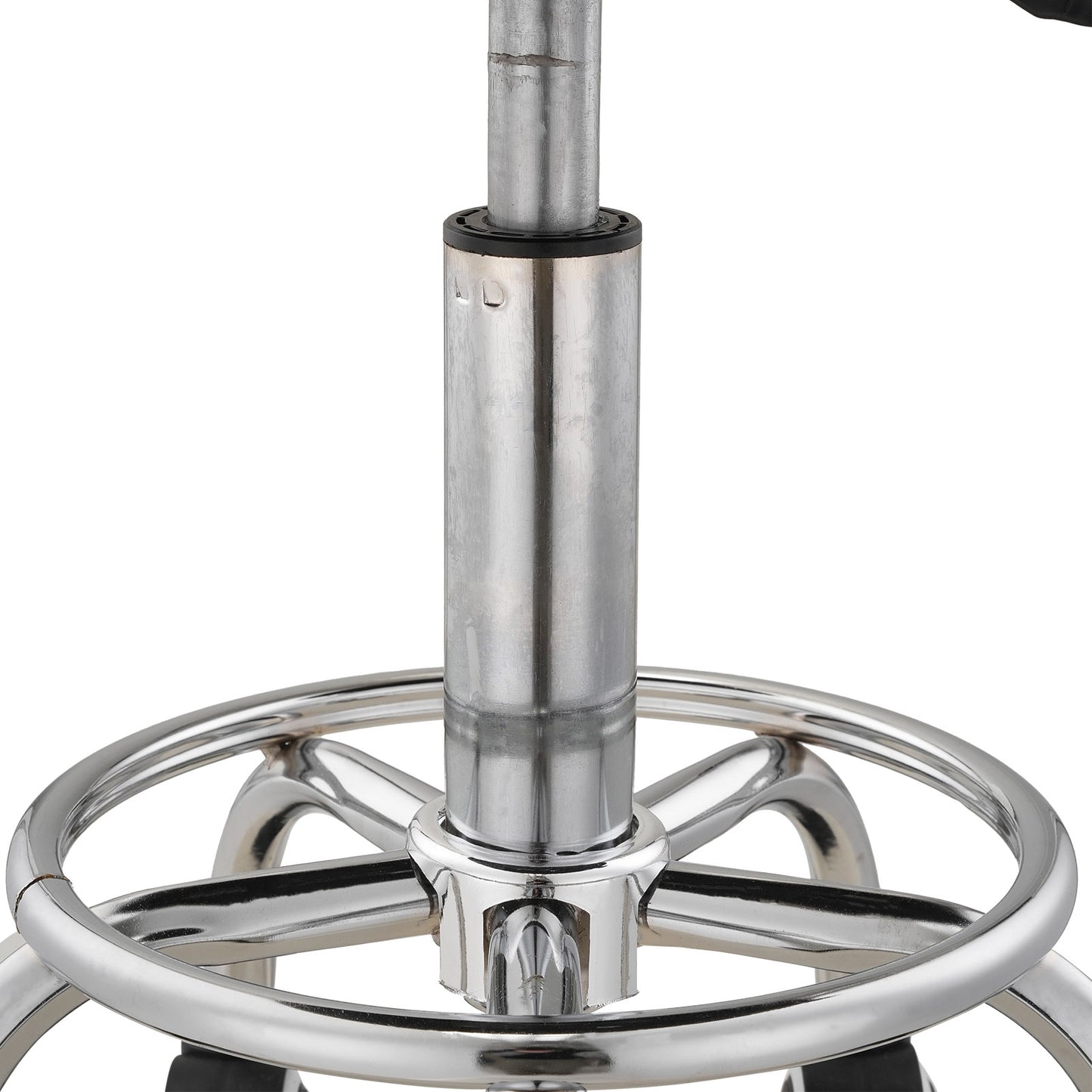 Height-Adjustable PU Leather Round Salon Rolling Stool