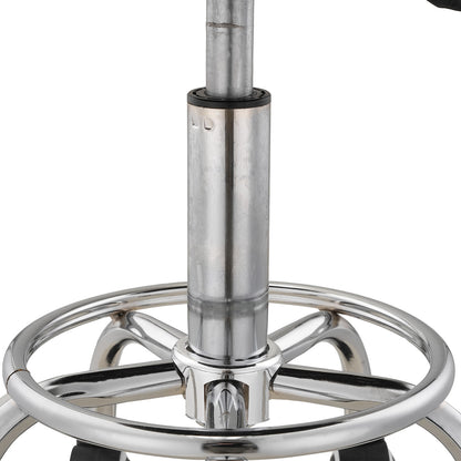 Height-Adjustable PU Leather Round Salon Rolling Stool