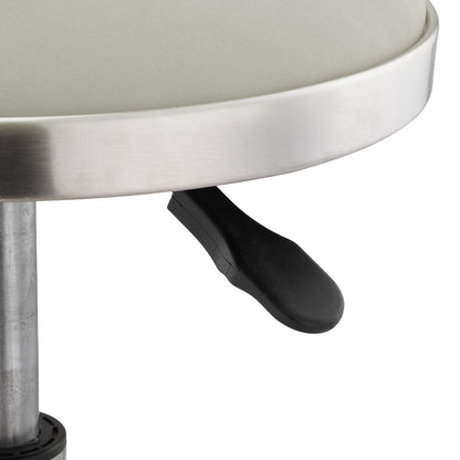 Height-Adjustable PU Leather Round Salon Rolling Stool