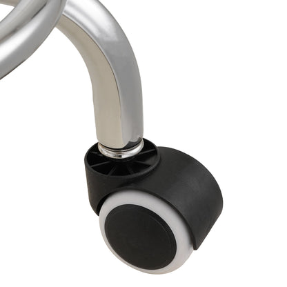 Height-Adjustable PU Leather Round Salon Rolling Stool