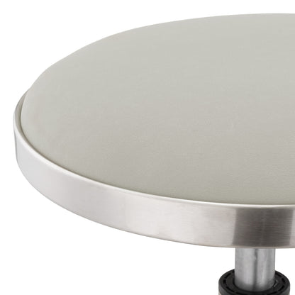 Height-Adjustable PU Leather Round Salon Rolling Stool