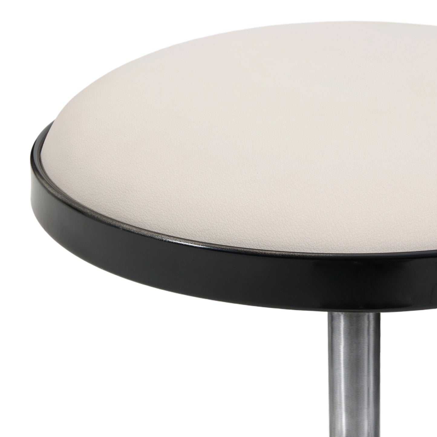 Height-Adjustable PU Leather Round Salon Rolling Stool