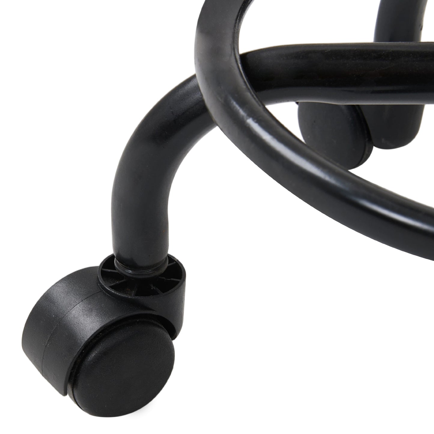 Height-Adjustable PU Leather Round Salon Rolling Stool