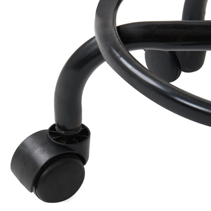 Height-Adjustable PU Leather Round Salon Rolling Stool