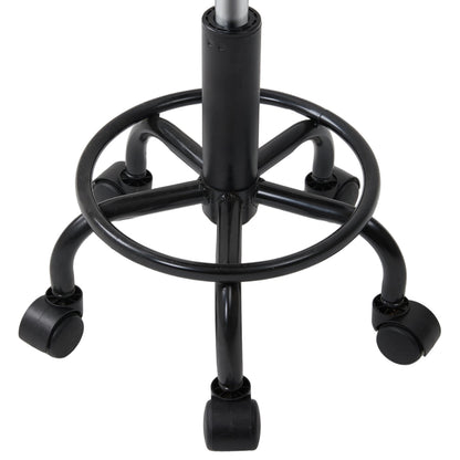 Height-Adjustable PU Leather Round Salon Rolling Stool