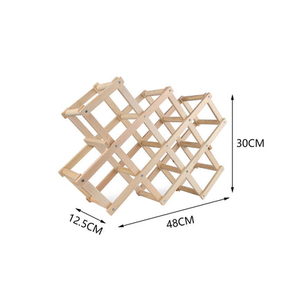 Decorative Foldable Solid Wood Stackable Wine Rack