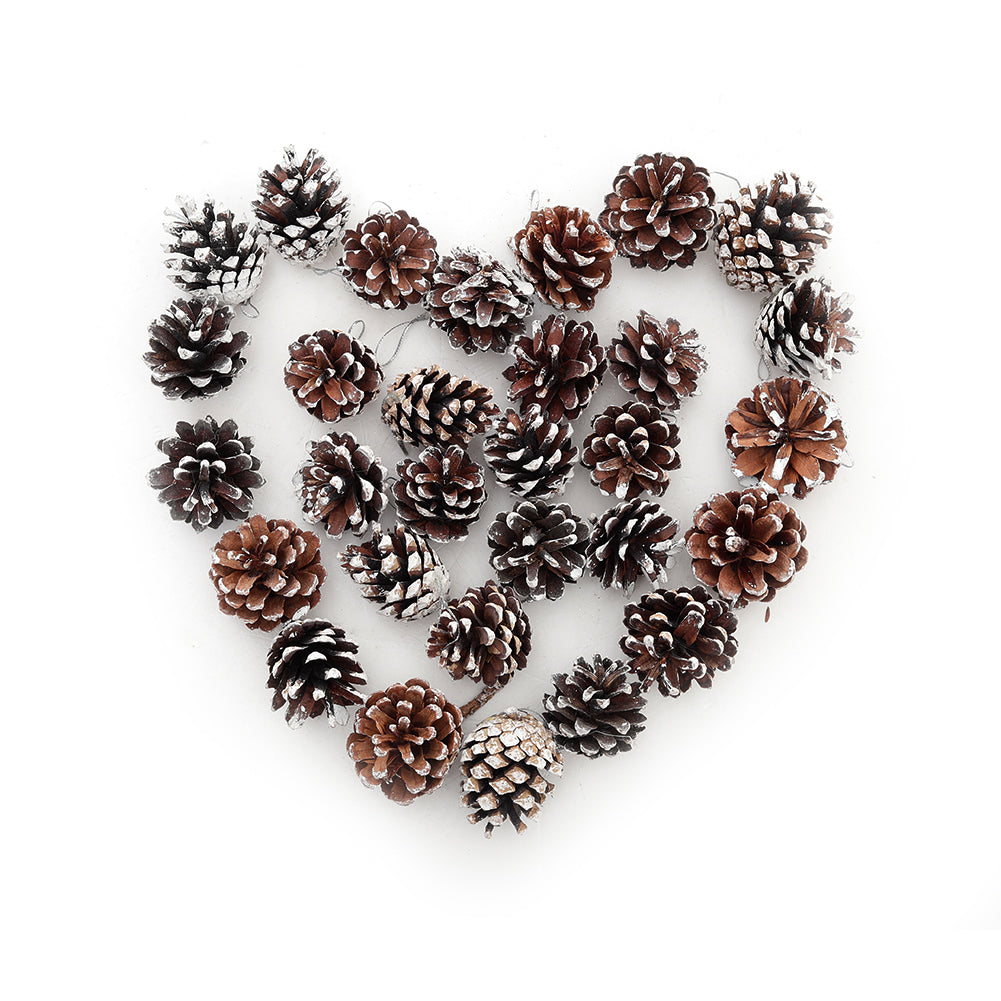 30 Pieces White Paint Christmas Tree Hanging Ornament Set