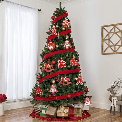 Christmas Tree Wooden Hanging Ornament Set