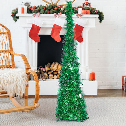 Collapsible 1.2M Pop Up Tinsel Christmas Tree with Base