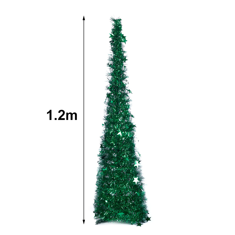 Collapsible 1.2M Pop Up Tinsel Christmas Tree with Base