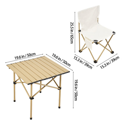 Portable Folding Camping Table with Two Chairs