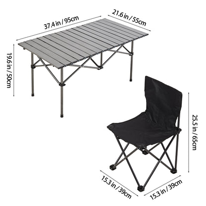 Portable Folding Camping Table with 4 Chairs