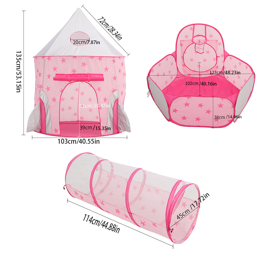 Kids Pop-up Play Tent, Tunnel and Ball Pit Set