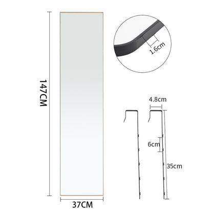 Metal Frame Over the Door Full Length Mirror