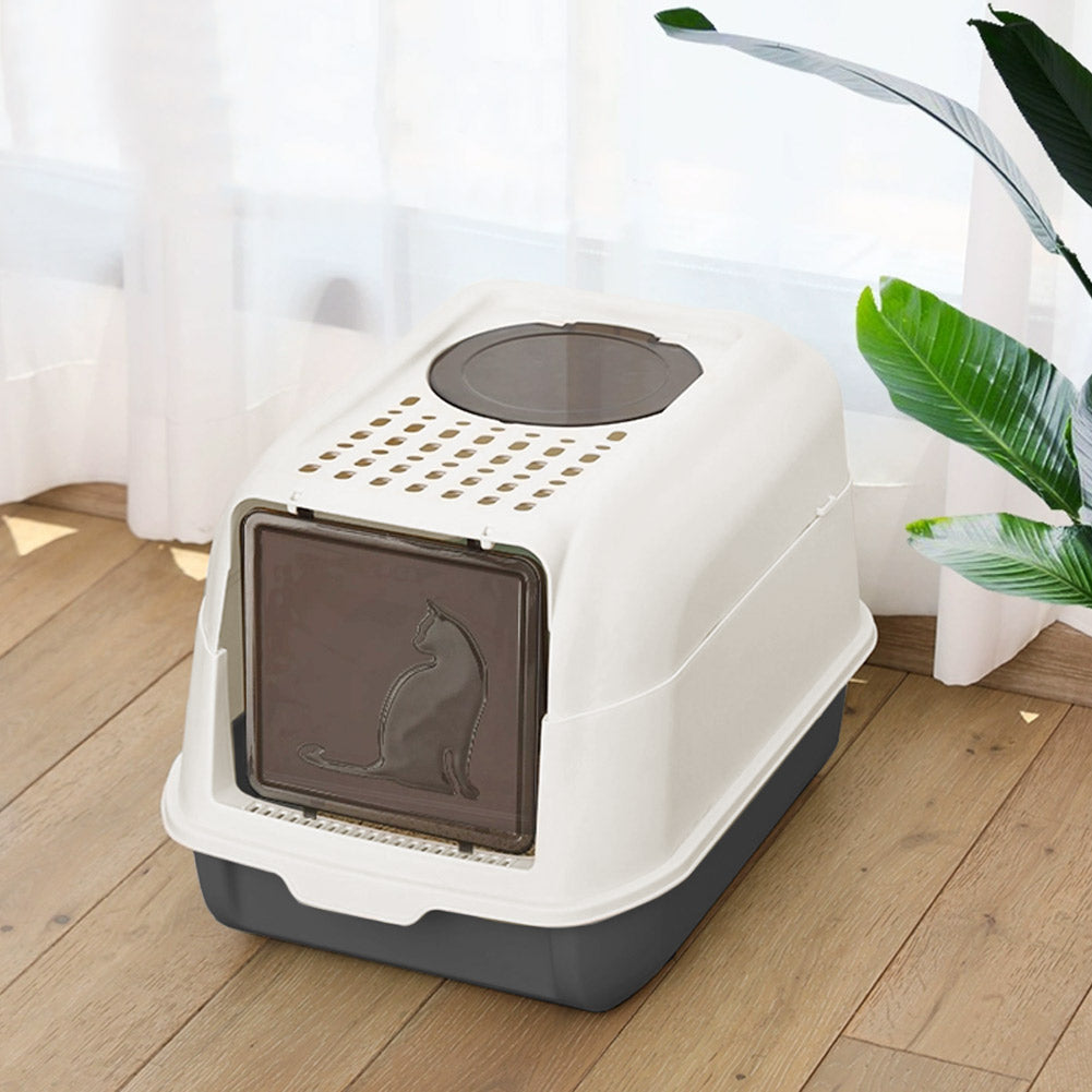 Large Hooded Top Entry Cat Litter Box Scoop