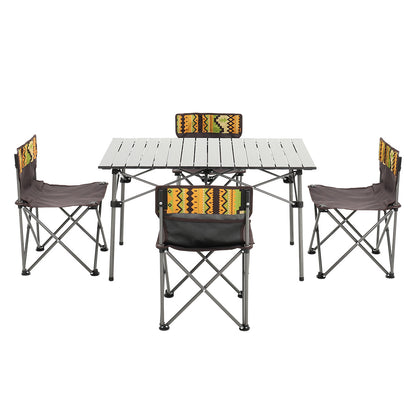 Portable Outdoor Camping Set with Foldable Table and 6 Chairs