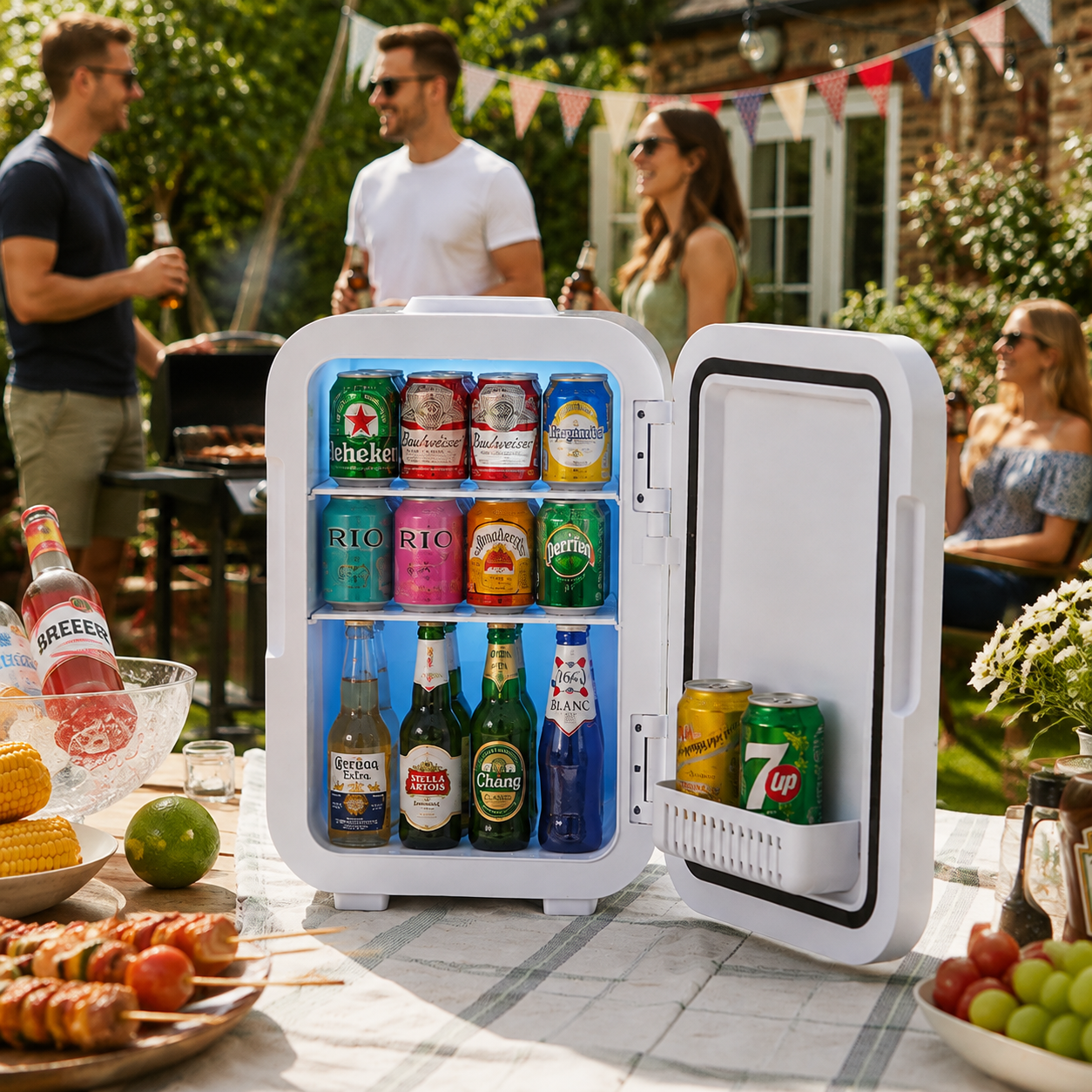 White 18L Dual-Use Mini Refrigerator