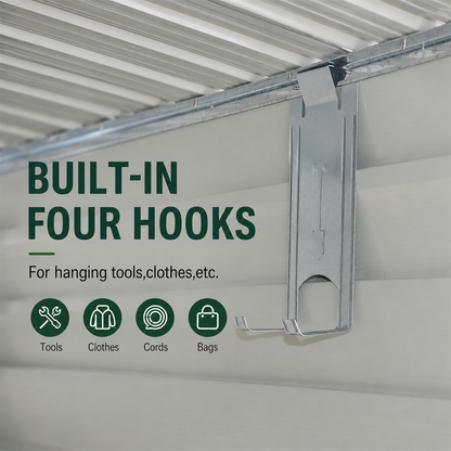 Wide Outdoor Lockable Steel Storage Shed
