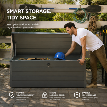 600L Metal Lockable Waterproof Garden Storage Box