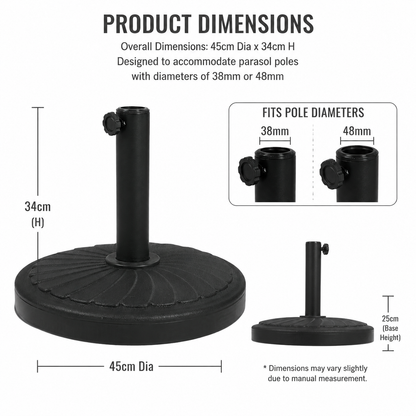 20kg Heavy Duty Round Umbrella Base