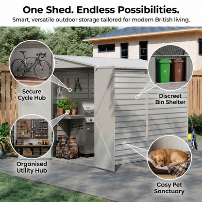 Wide Outdoor Lockable Steel Storage Shed