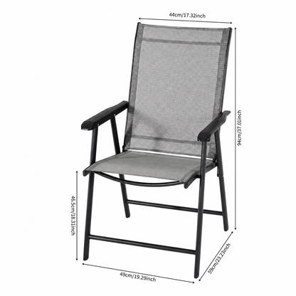 2/4 Pcs Chairs Black with Outdoor Dining Table Set