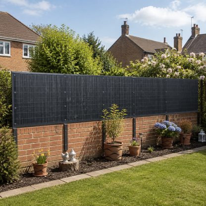 Garden Fence PVC Privacy Screen Panel Slat Strips Fixing Clip 1M