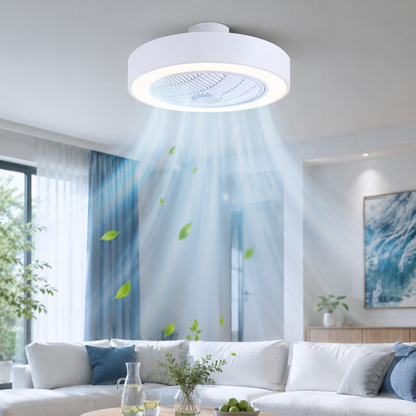 Acrylic Ceiling Fan Features Integrated LED Lighting