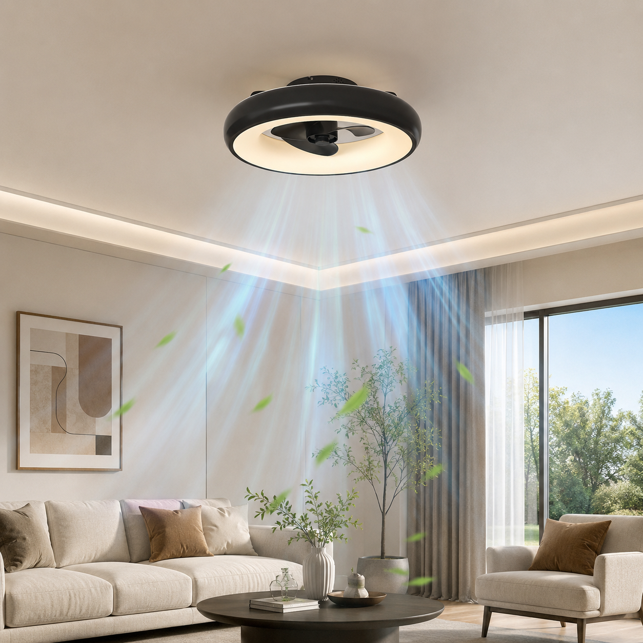 22-Inch Modern Ceiling Fan Light with Remote Control