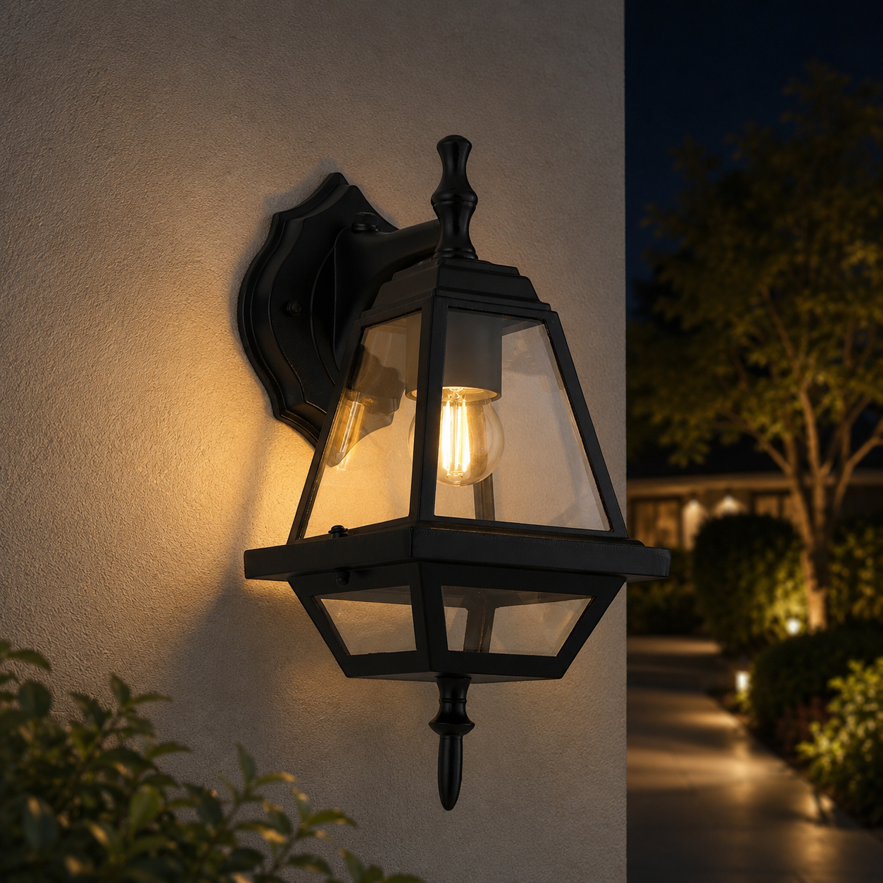 Black IP65 Weatherproof Outdoor Wall Light