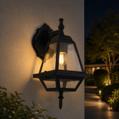 Black IP65 Weatherproof Outdoor Wall Light