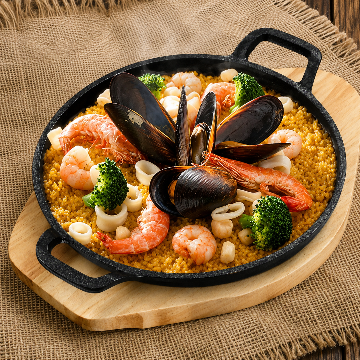 Pre-Seasoned Cast Iron Frying Pan with Double Handles