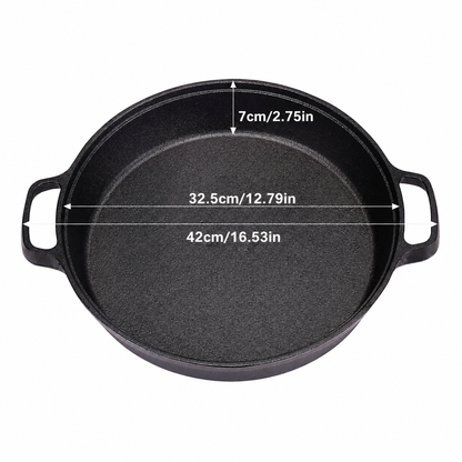 Deep Pre-Seasoned Cast Iron Skillet with Dual Handles