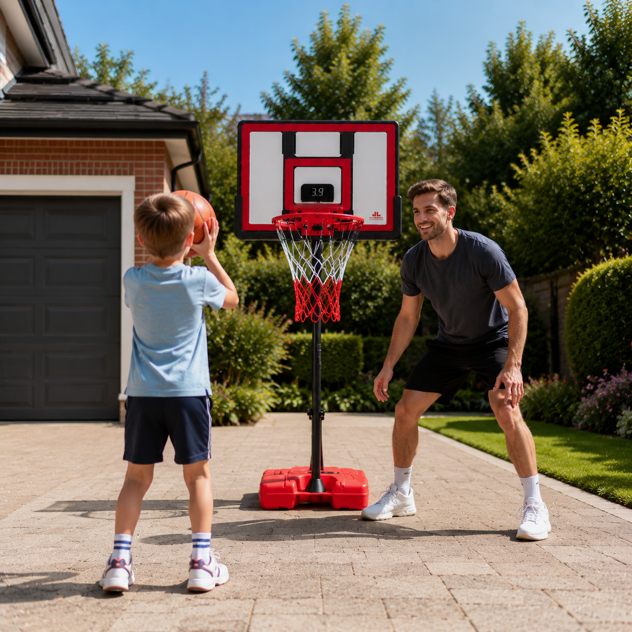 Basketball Backboard Set with Adjustable Height