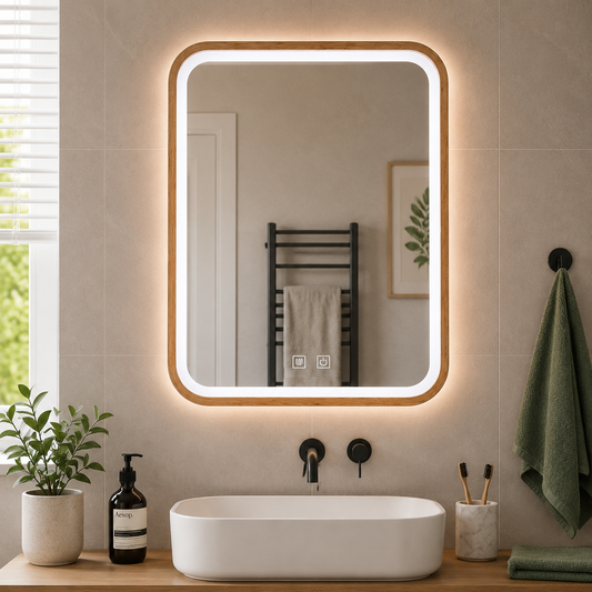 Wall-Mounted Bathroom Adjustable LED Vanity Mirror with Demister