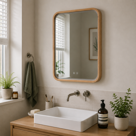 Wall-Mounted Bathroom Adjustable LED Vanity Mirror with Demister